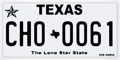 TX license plate CHO0061