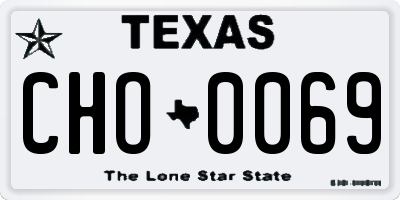 TX license plate CHO0069