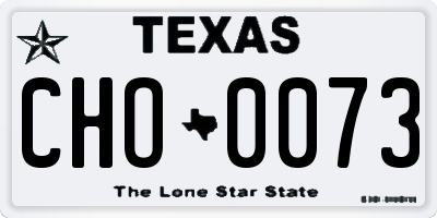 TX license plate CHO0073
