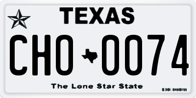 TX license plate CHO0074