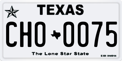 TX license plate CHO0075