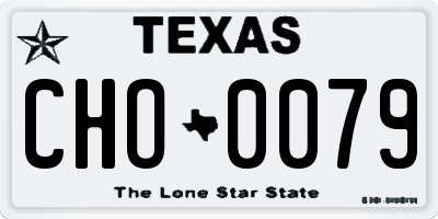 TX license plate CHO0079