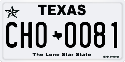TX license plate CHO0081
