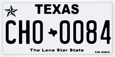 TX license plate CHO0084