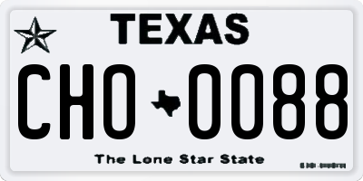TX license plate CHO0088
