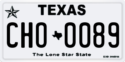 TX license plate CHO0089