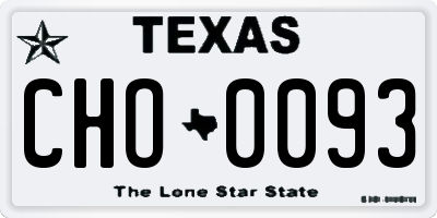 TX license plate CHO0093