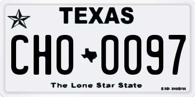 TX license plate CHO0097