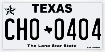 TX license plate CHO0404