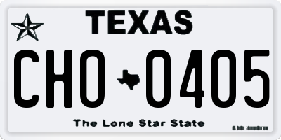TX license plate CHO0405