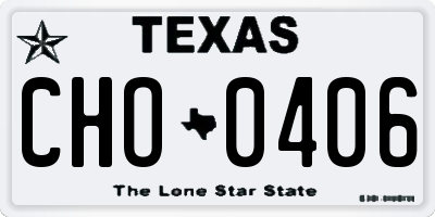 TX license plate CHO0406