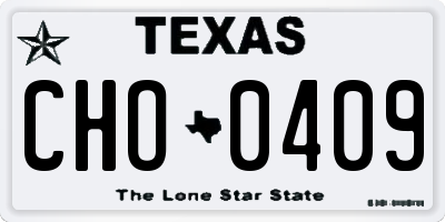 TX license plate CHO0409