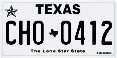 TX license plate CHO0412