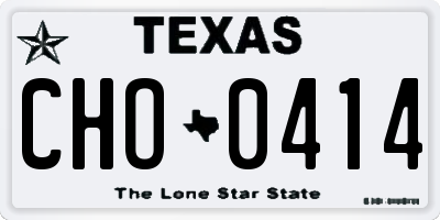 TX license plate CHO0414