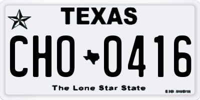 TX license plate CHO0416