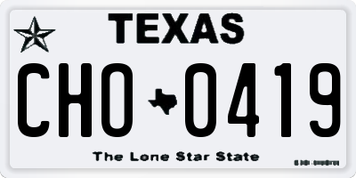TX license plate CHO0419