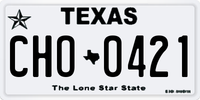 TX license plate CHO0421