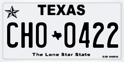 TX license plate CHO0422