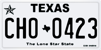TX license plate CHO0423