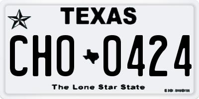 TX license plate CHO0424