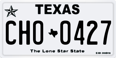 TX license plate CHO0427