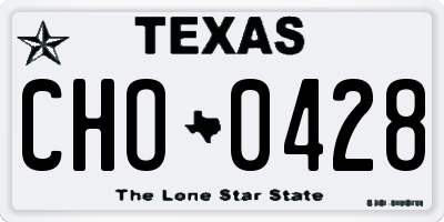 TX license plate CHO0428