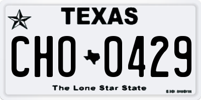 TX license plate CHO0429