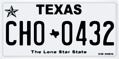 TX license plate CHO0432