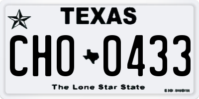 TX license plate CHO0433
