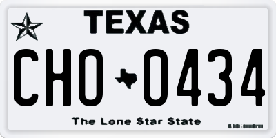 TX license plate CHO0434
