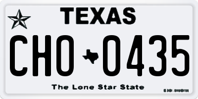 TX license plate CHO0435