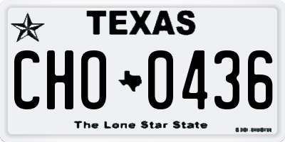 TX license plate CHO0436