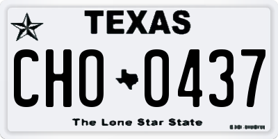 TX license plate CHO0437