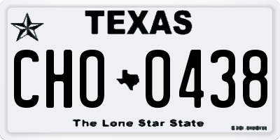 TX license plate CHO0438