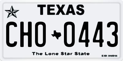 TX license plate CHO0443