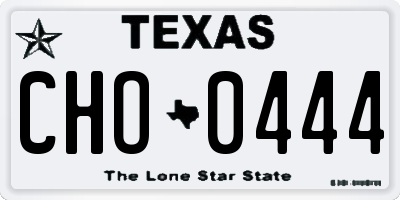 TX license plate CHO0444
