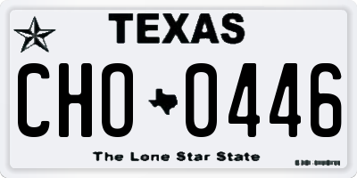 TX license plate CHO0446