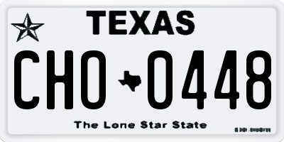 TX license plate CHO0448
