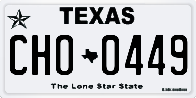 TX license plate CHO0449