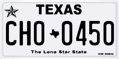 TX license plate CHO0450