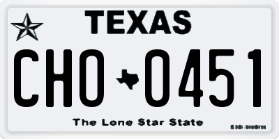 TX license plate CHO0451