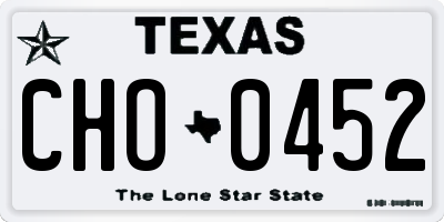 TX license plate CHO0452