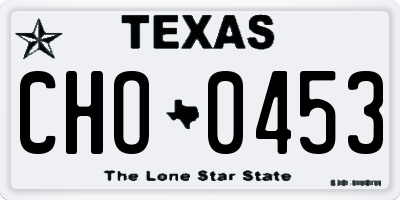 TX license plate CHO0453