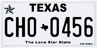 TX license plate CHO0456