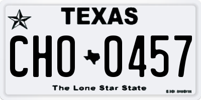 TX license plate CHO0457