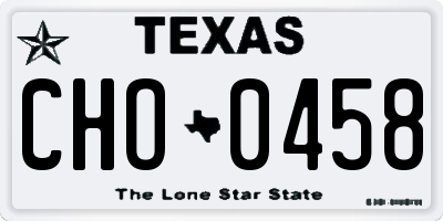 TX license plate CHO0458