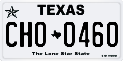TX license plate CHO0460
