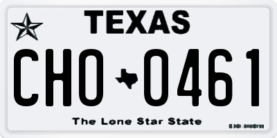 TX license plate CHO0461