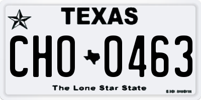 TX license plate CHO0463