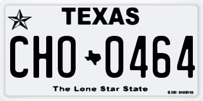 TX license plate CHO0464